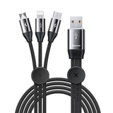 Baseus Car Co-sharing 1m 3.5A 3 in 1 USB to USB-C / Type-C + 8Pin + Micro USB Data Syn Charging Cable(Black)
