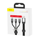Baseus Car Co-sharing 1m 3.5A 3 in 1 USB to USB-C / Type-C + 8Pin + Micro USB Data Syn Charging Cable(Black)