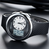 SANDA 763 Men Waterproof Student Watch Explosive Fashion Multi Functional Night light Outdoor Sports Personality Electronic Wrist Watch(Silvery)
