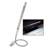 Portable Ultra Bright USB LED Light, 10-LED (Silver)