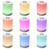 Rechargeable Smart LED Touch Control Night Light Intelligent Dimmable RGB Color Change Bedside Lamp with Hook