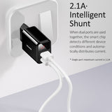 USAMS US-CC073 T17 Dual USB LED Display Travel Charger, EU Plug (Black)