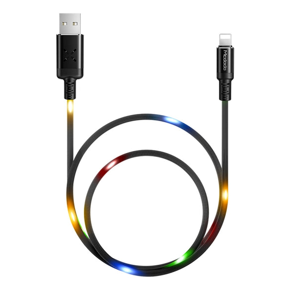 Mcdodo CA-5841 X Series LED Voice Control 8 Pin to USB Cable, Length: 1m(Black)