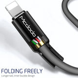 Mcdodo CA-5841 X Series LED Voice Control 8 Pin to USB Cable, Length: 1m(Black)