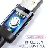 Mcdodo CA-5841 X Series LED Voice Control 8 Pin to USB Cable, Length: 1m(Black)