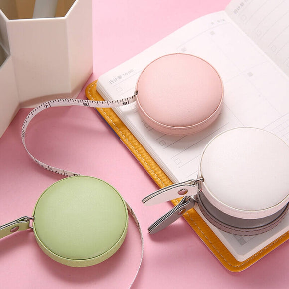 Mini Tape Measure Cute Portable PU Measuring Ruler Measuring Bust Hips Waist Soft Tape(Gray)