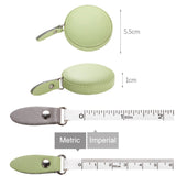 Mini Tape Measure Cute Portable PU Measuring Ruler Measuring Bust Hips Waist Soft Tape(Green)