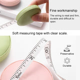 Mini Tape Measure Cute Portable PU Measuring Ruler Measuring Bust Hips Waist Soft Tape(Green)