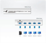 ATEN Videosplitter, SVGA, 4 port 350 Mhz