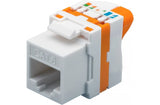 Keystone, CAT 6, UTP Toolless 250Mhz AWG 22-24, max. cable diameter: 7.5 mm Orange