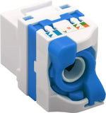 Keystone, CAT 6A, UTP Toolless 500Mhz AWG 22-24, max. cable diameter: 7.5 mm Blå