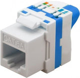 Keystone, CAT 6A, UTP Toolless 500Mhz AWG 22-24, max. cable diameter: 7.5 mm Blå