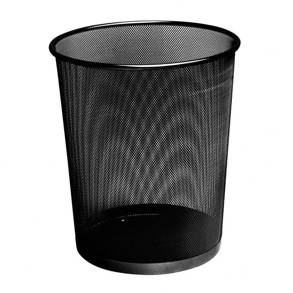 MESH WIRE PAPER BASKET BLACK 29,5X33,5 CM DUSTBIN METAL