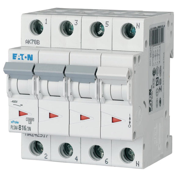 Eaton Automatsikring 16A 3P+N C 4M 6kA