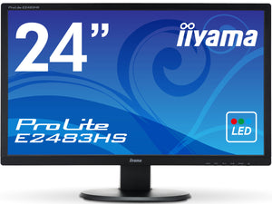 Iiyama ProLite, 24", Black LED HDMI & DVI-D, VGA, E2483HS-B1