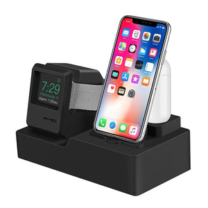 Classic Design 3 in 1 Charging Dock Stand Holder Station for Airpods & iPhone & Apple Watch(Black)