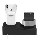 Classic Design 3 in 1 Charging Dock Stand Holder Station for Airpods & iPhone & Apple Watch(Black)