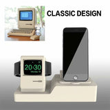 Classic Design 3 in 1 Charging Dock Stand Holder Station for Airpods & iPhone & Apple Watch(White)