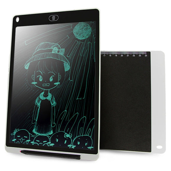 Portable 12 inch LCD Writing Graphics Board Draft Paper with Writing Pen(White)