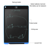 Portable 12 inch LCD Writing Graphics Board Draft Paper with Writing Pen(White)