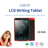 Portable 12 inch LCD Writing Graphics Board Draft Paper with Writing Pen(White)