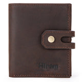 H-iram H1013 Multi-function Retro Crazy Horse Leather Zipper Coin Purse Card Bag Wallet(Coffee)