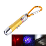 Portable Colorful Metal Shell Mini LED Flashlight Torch Light Laser (Gold)