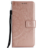 Huawei Mate 10 Pro Totem Flower Leather Case with Holder & Card Slots & Wallet(Rose Gold)