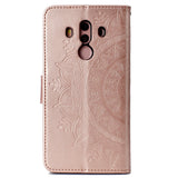 Huawei Mate 10 Pro Totem Flower Leather Case with Holder & Card Slots & Wallet(Rose Gold)