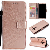 Huawei Mate 10 Pro Totem Flower Leather Case with Holder & Card Slots & Wallet(Rose Gold)