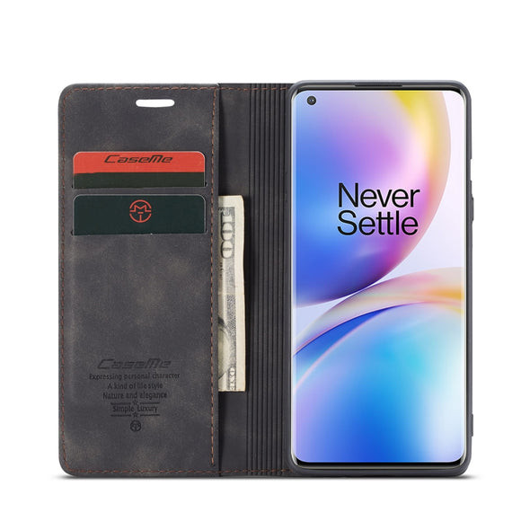 OnePlus 8 Pro CaseMe Multifunctional Horizontal Flip Leather Case, with Card Slot & Holder & Wallet(Black)