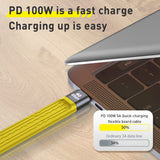 100W 40Gbps USB-C/Type-C to USB-C/Type-C FPC Flexible Data Cable, Length: 13.8cm(Yellow)