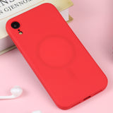 iPhone XR Liquid Silicone Full Coverage Shockproof Magsafe Phone Case(Red)