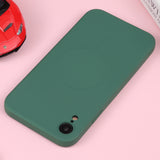 iPhone XR Liquid Silicone Full Coverage Shockproof Magsafe Phone Case(Deep Green)