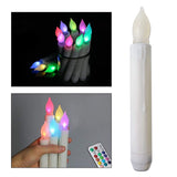 LED Electronic Candle Lights Flameless Long Rod Christmas Candle, Spec:Flashing Colorful Light