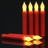 LED Electronic Candle Lights Flameless Long Rod Christmas Candle, Spec:Flashing Yellow Light-Red