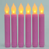 LED Electronic Candle Lights Flameless Long Rod Christmas Candle, Spec:Flashing Yellow Light-Pink