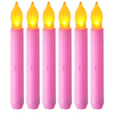 LED Electronic Candle Lights Flameless Long Rod Christmas Candle, Spec:Flashing Yellow Light-Pink