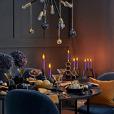 LED Electronic Candle Lights Flameless Long Rod Christmas Candle, Spec:Flashing Yellow Light-Purple