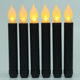 LED Electronic Candle Lights Flameless Long Rod Christmas Candle, Spec:Flashing Yellow Light-Black