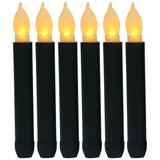 LED Electronic Candle Lights Flameless Long Rod Christmas Candle, Spec:Flashing Yellow Light-Black