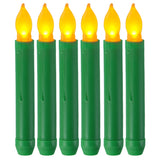 LED Electronic Candle Lights Flameless Long Rod Christmas Candle, Spec:Flashing Yellow Light-Green