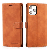 iPhone 12 / 12 Pro 6.1  Diaobaolee Pure Fresh Texture Horizontal Flip Leather Case (Light Brown)