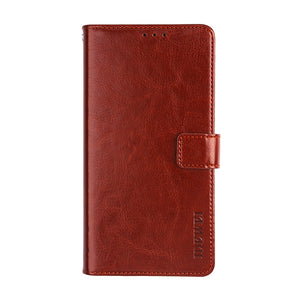 iPhone 12 / 12 Pro idewei Crazy Horse Texture Horizontal Flip Leather Case with Holder (Brown)