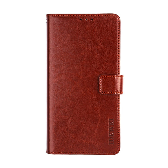 iPhone 12 / 12 Pro idewei Crazy Horse Texture Horizontal Flip Leather Case with Holder (Brown)