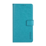 iPhone 12 / 12 Pro idewei Crazy Horse Texture Horizontal Flip Leather Case with Holder (Sky Blue)