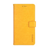 iPhone 12 / 12 Pro idewei Crazy Horse Texture Horizontal Flip Leather Case with Holder (Yellow)