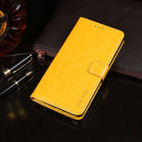 iPhone 12 / 12 Pro idewei Crazy Horse Texture Horizontal Flip Leather Case with Holder (Yellow)