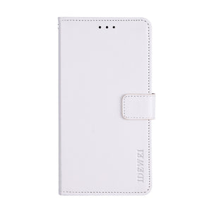 iPhone 12 / 12 Pro idewei Crazy Horse Texture Horizontal Flip Leather Case with Holder (White)