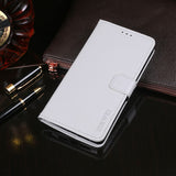 iPhone 12 / 12 Pro idewei Crazy Horse Texture Horizontal Flip Leather Case with Holder (White)